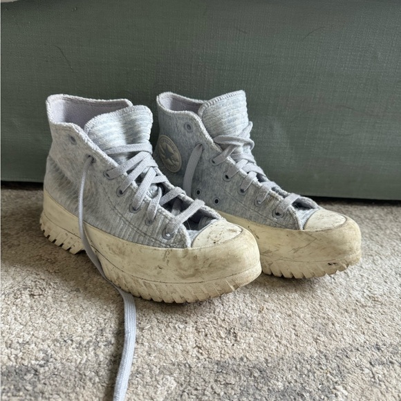 Converse Blue Velour Platform 7.5 - Picture 1 of 4